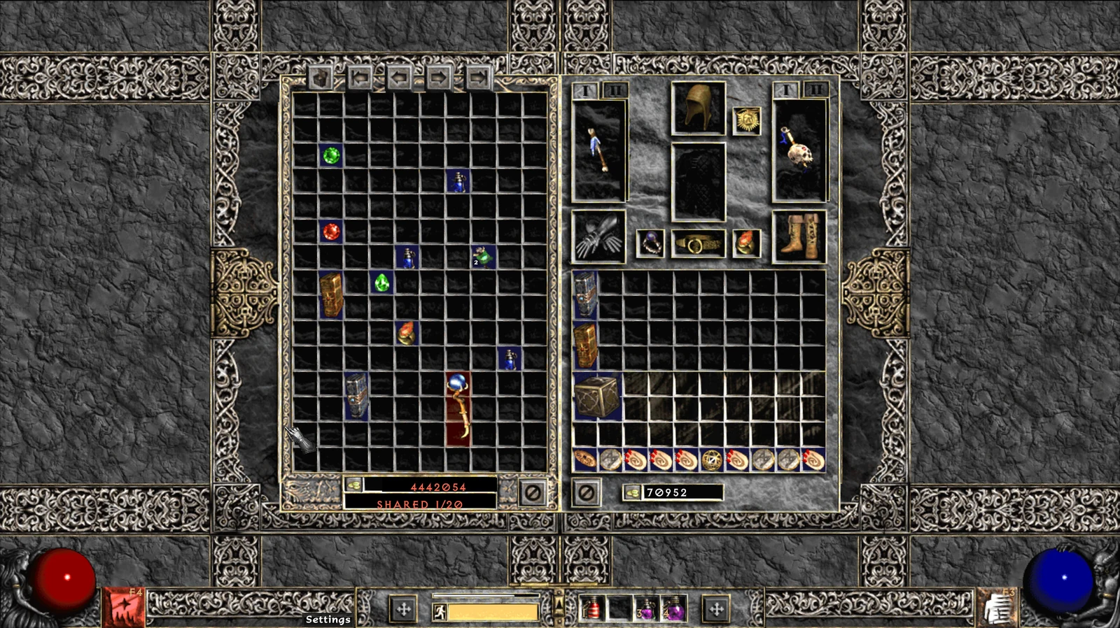 DEV D2 shared stash interface open in-game